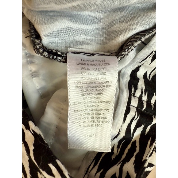 Laundry Shelli Segal Size‎ 10 Black & White Print Flat Front Shorts Cotton Blend - Picture 9 of 10